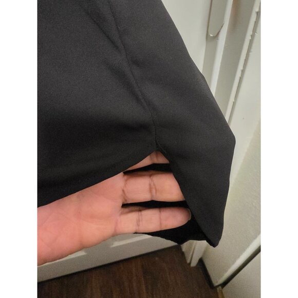 Joe Fresh Womens Black Long-Sleeve Blouse M With Tie Neck & Elastic Cuffs - Picture 8 of 8